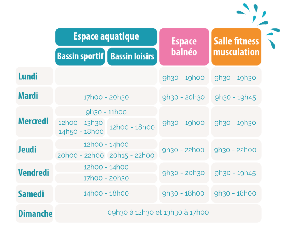 Horaires_periode_scolaire_ La Piscine Landivisiau