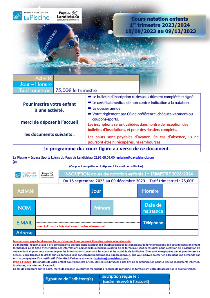La Piscine - Fiche d'inscription cours Enfants 1ER TRIM. 23-241024_1