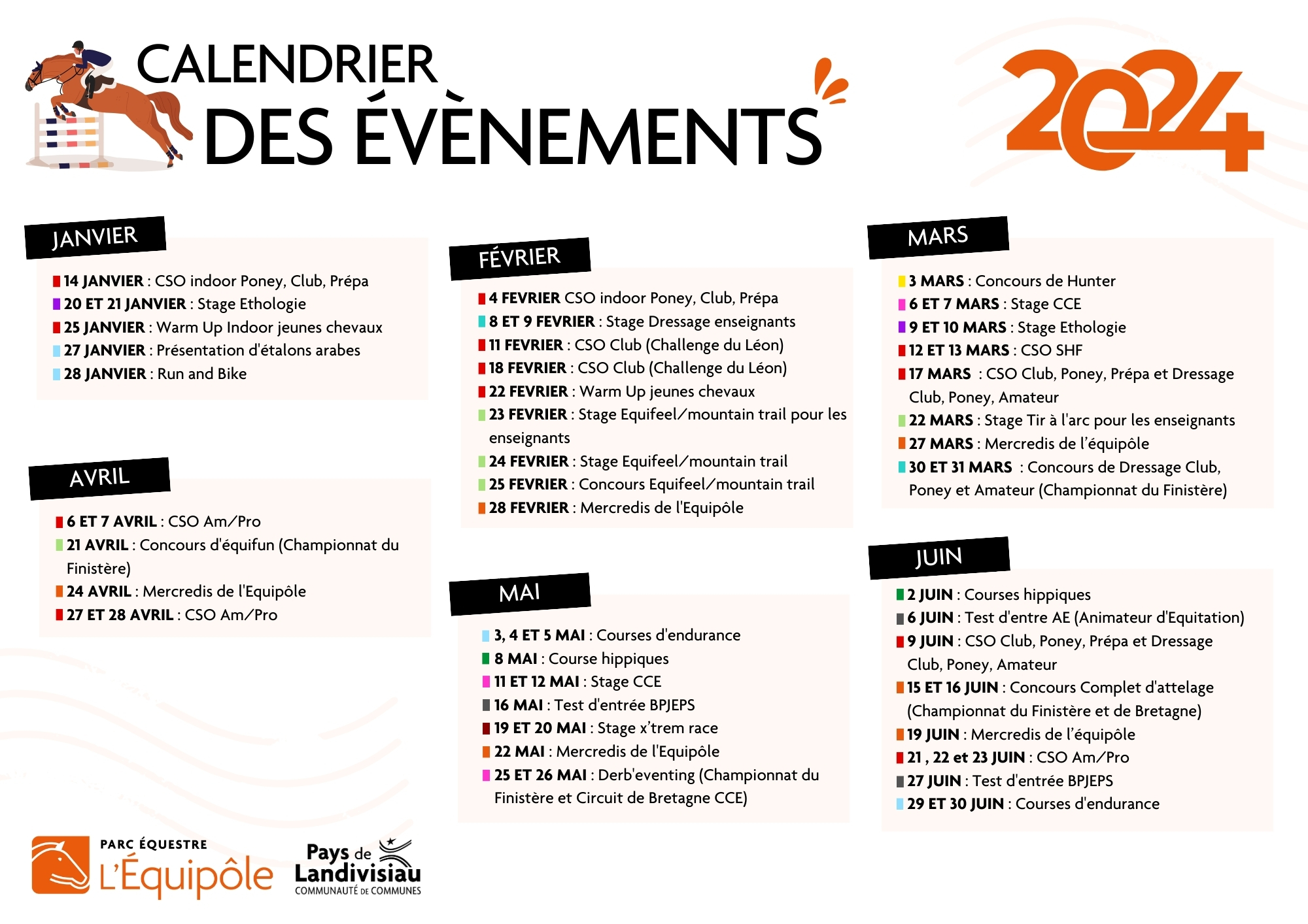 Calendrier - Equipôle 2024