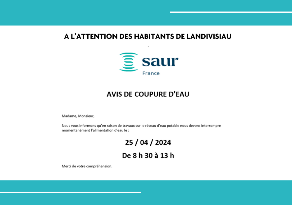 CCPL – Eau et Assainissement – Coupure d’eau 25.04.24