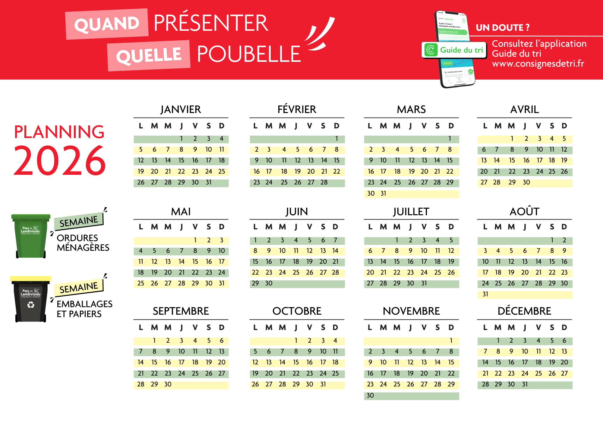 Planning memo tri rouge