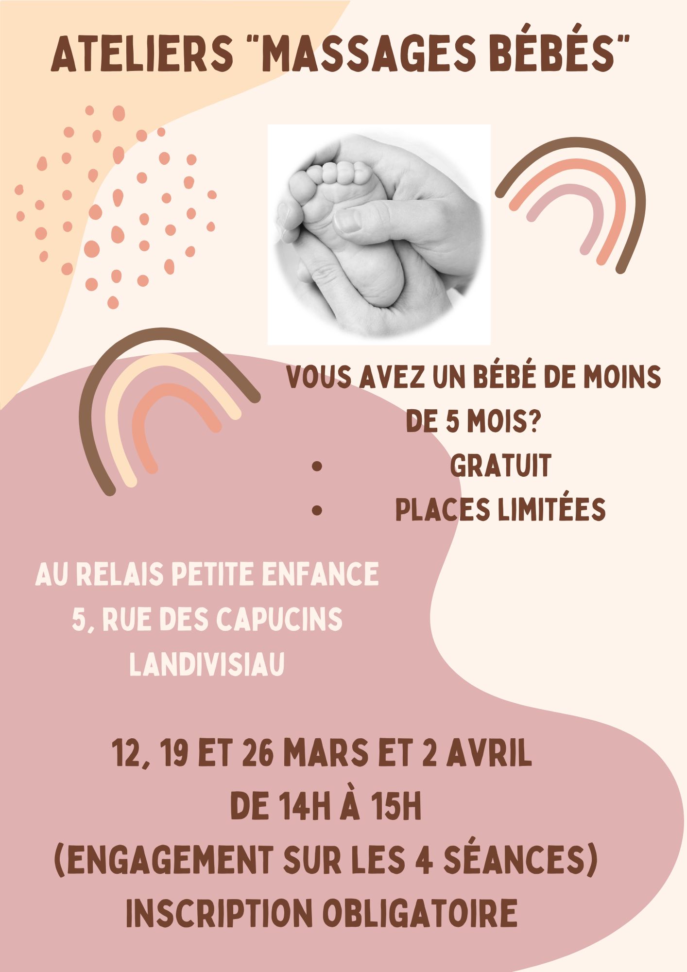 Affiche atelier massages bébés
